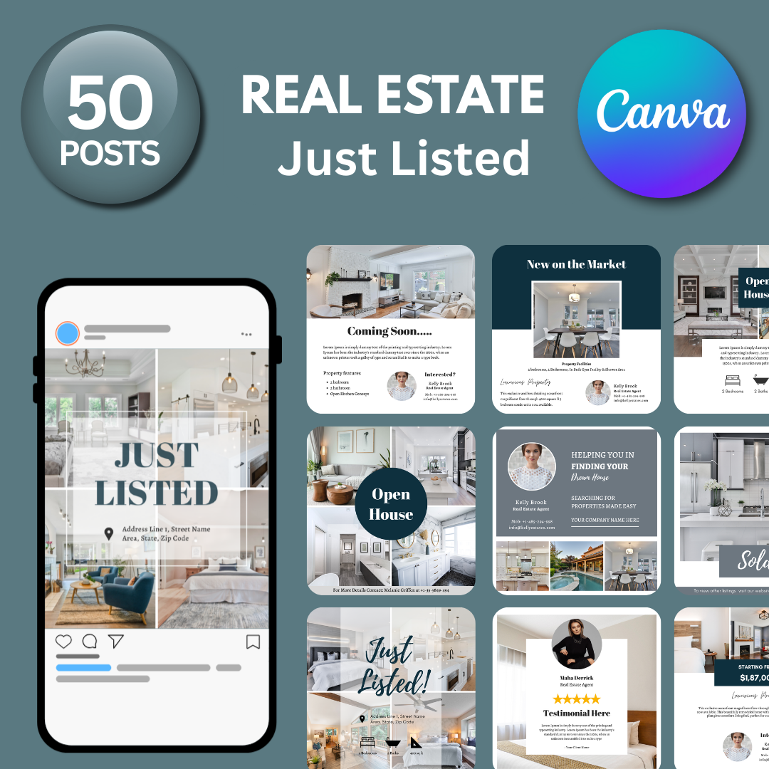 300 Real Estate Canva Templates – Social Media Bundle